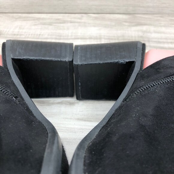 Franco Sarto Booties Womens 10 Hannah Black Zip Open Toe Ankle Boots - Picture 5 of 11